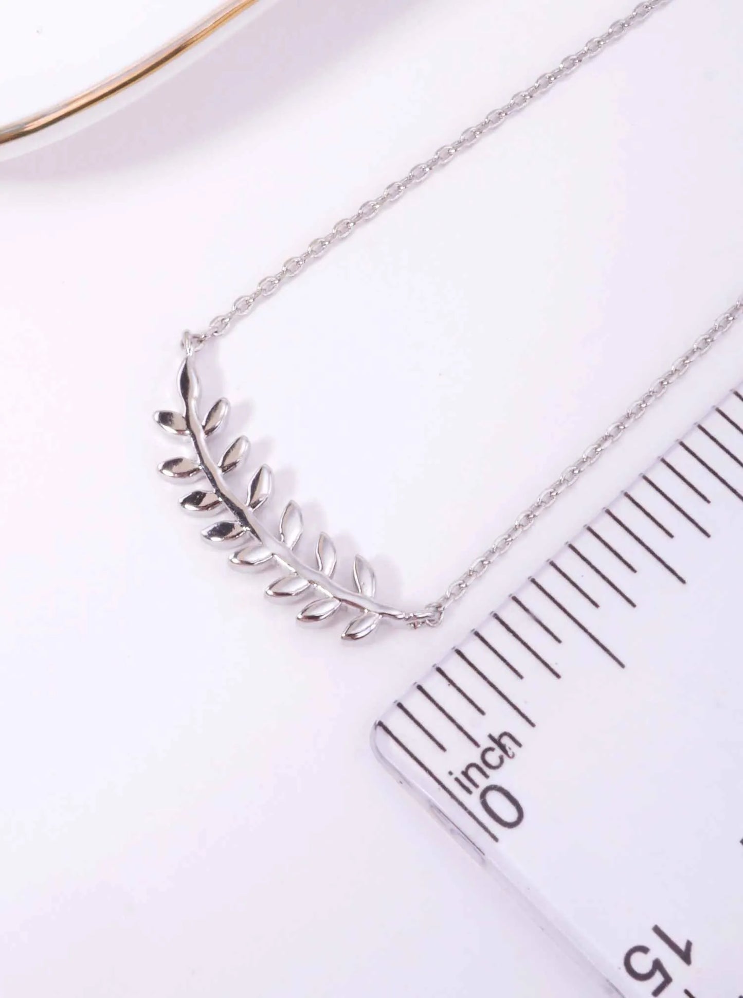 CZ Sideways Leaf 18K-Gold-Dipped Layered Necklace