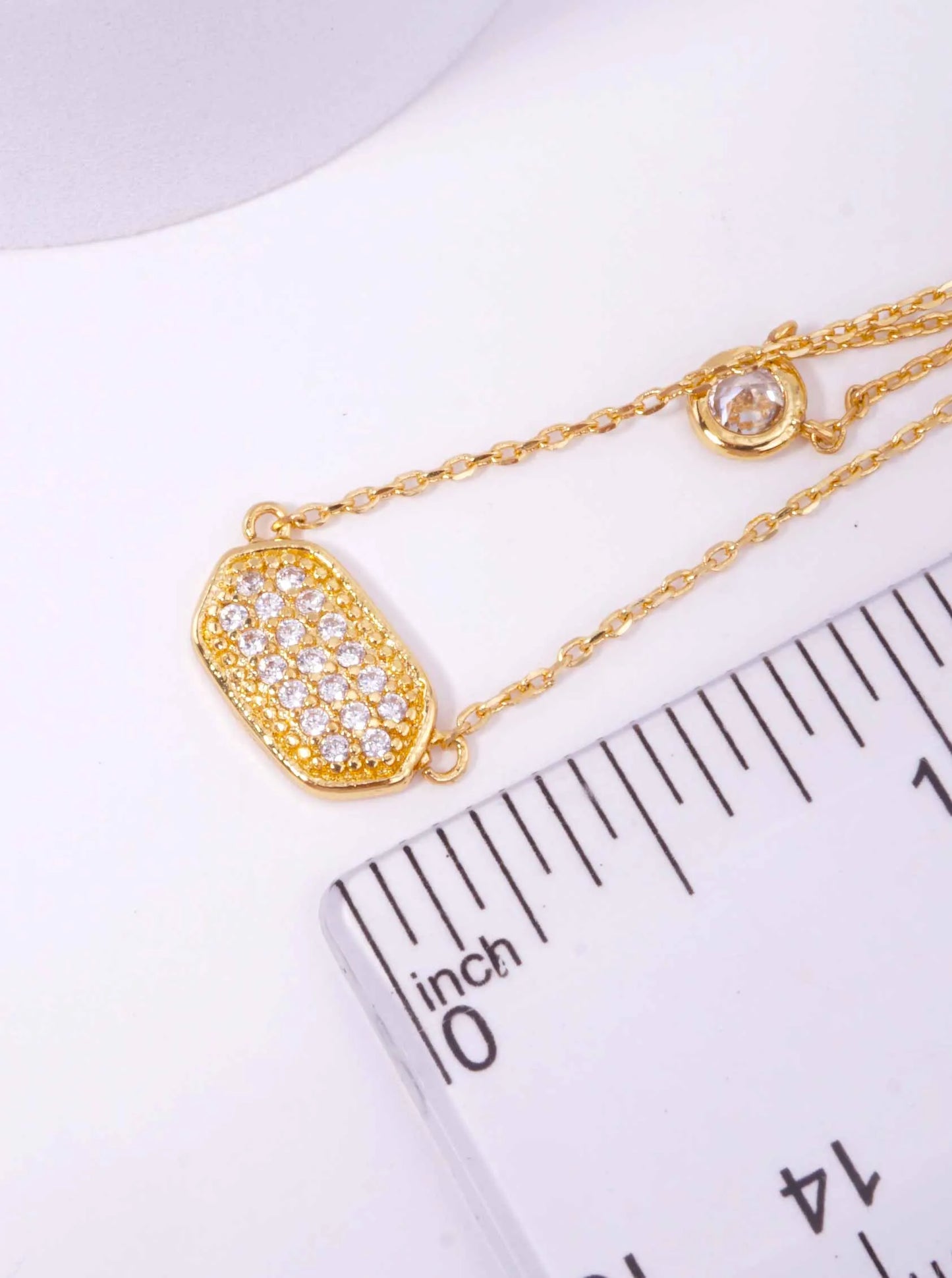 Elongated Hexagon 18K-Gold-Dipped Layered Necklace