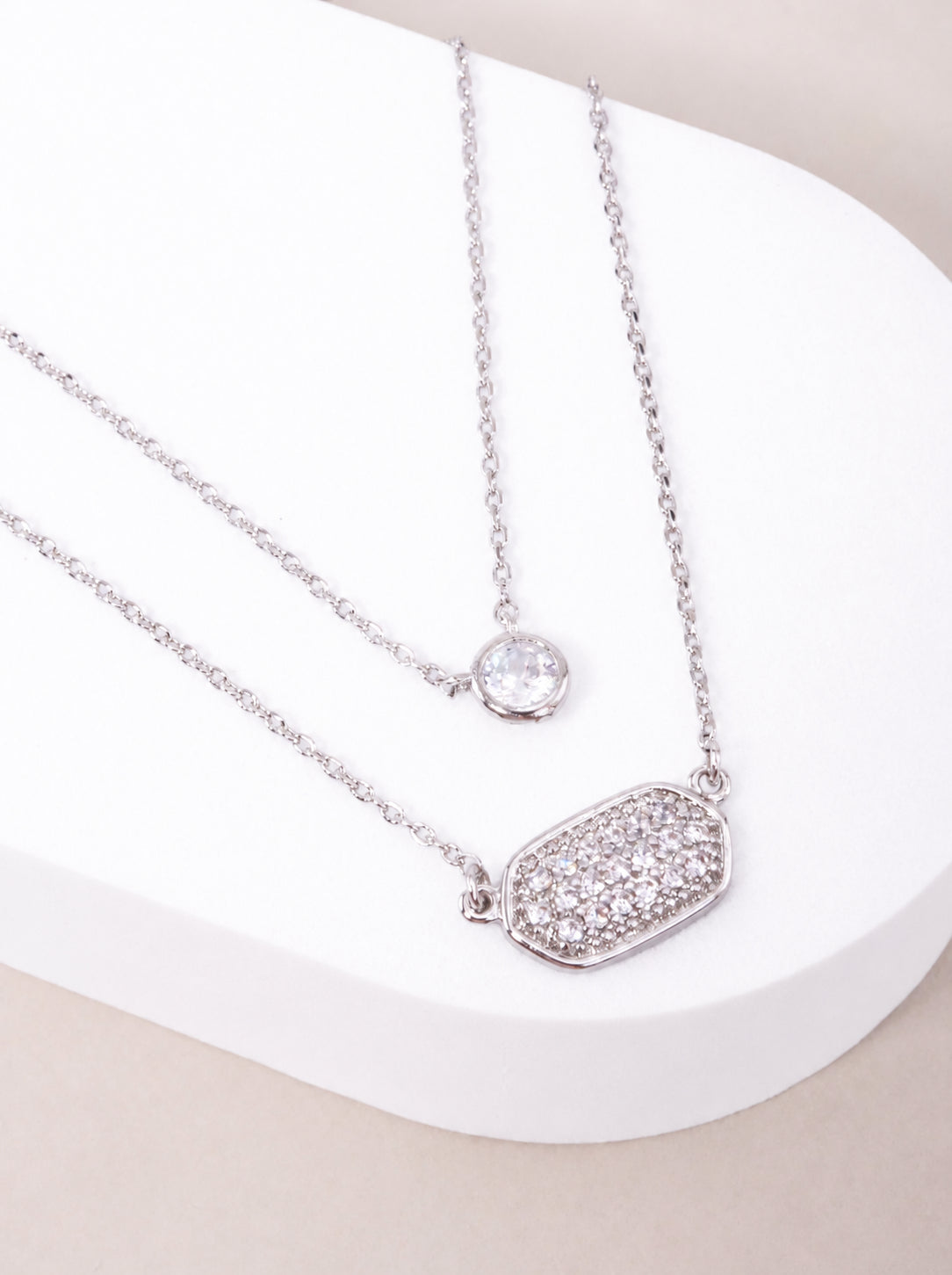 Elongated Hexagon 18K-Gold-Dipped Layered Necklace
