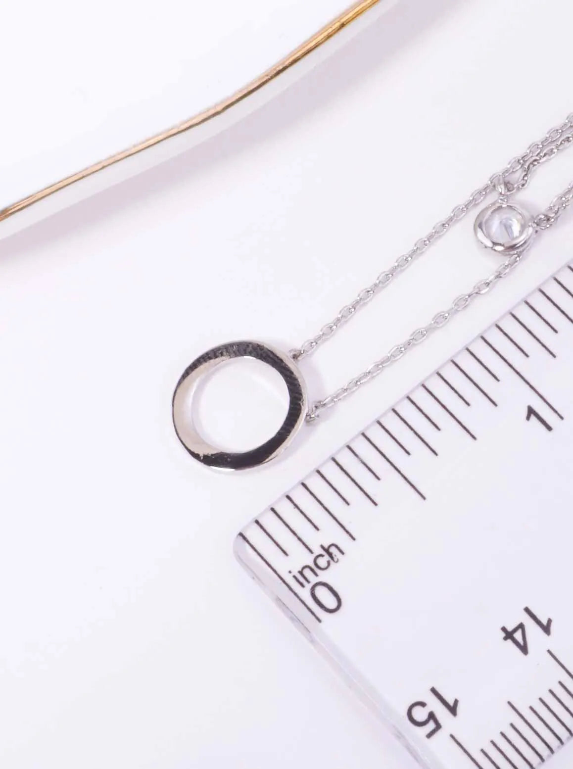 12mm CZ Circle 18K-Gold-Dipped Layered Necklace