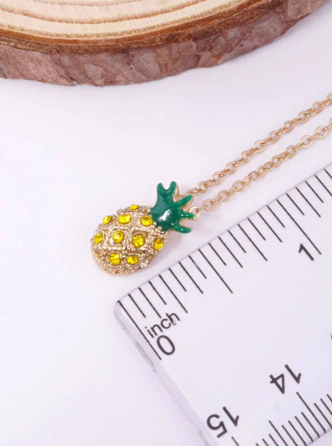 Crystal Pave Pineapple Pendant Necklace