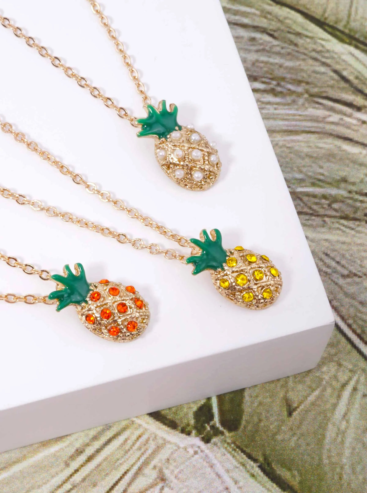 Crystal Pave Pineapple Pendant Necklace
