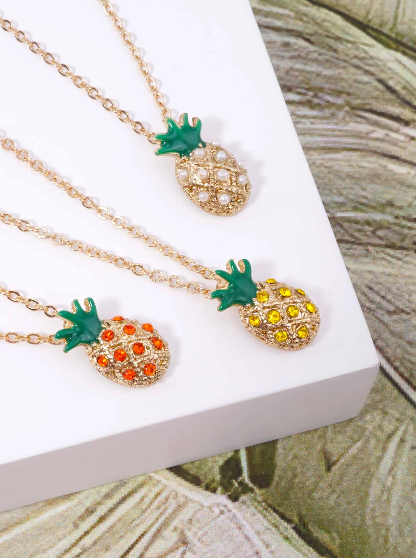 Crystal Pave Pineapple Pendant Necklace