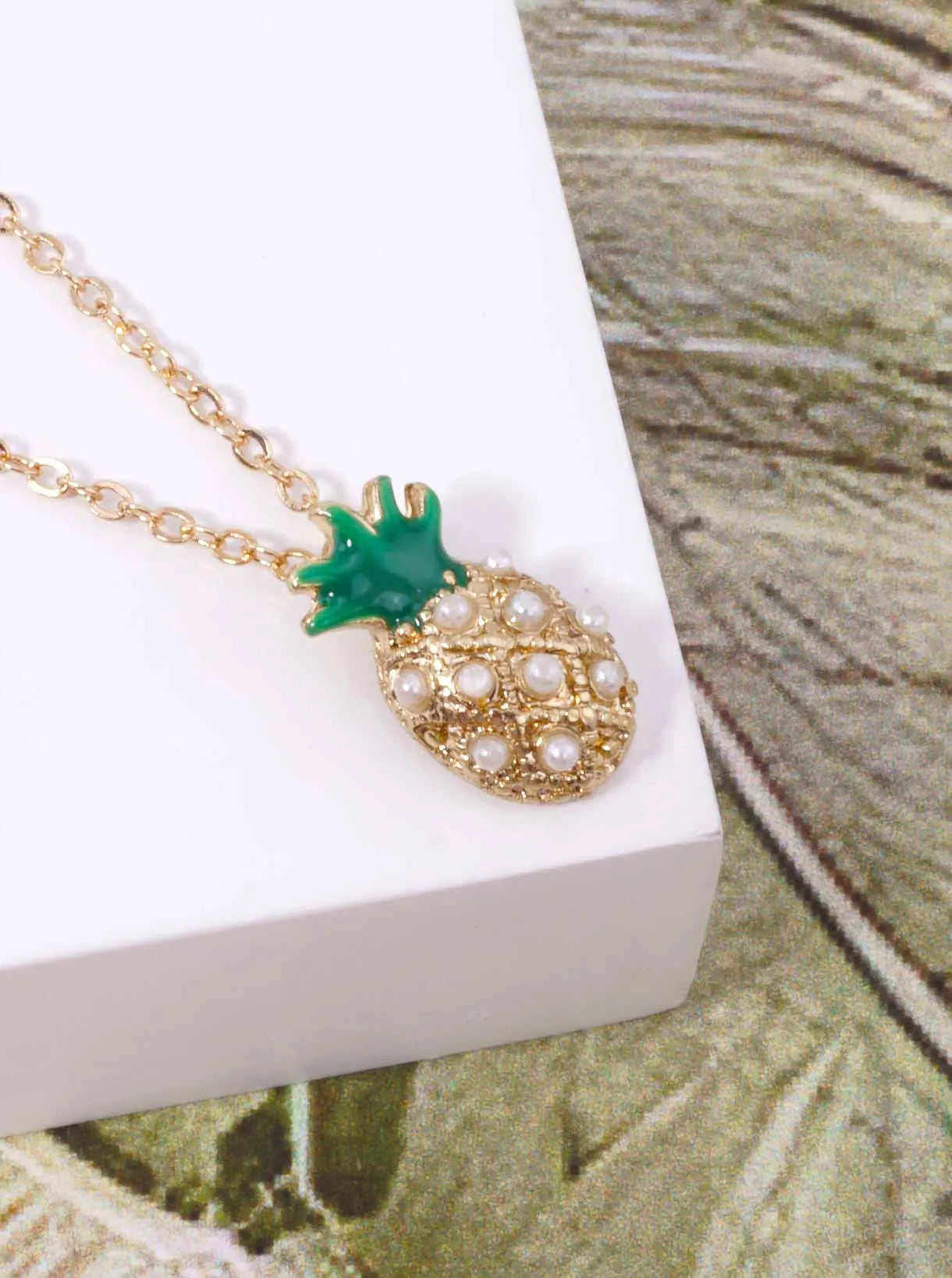 Crystal Pave Pineapple Pendant Necklace