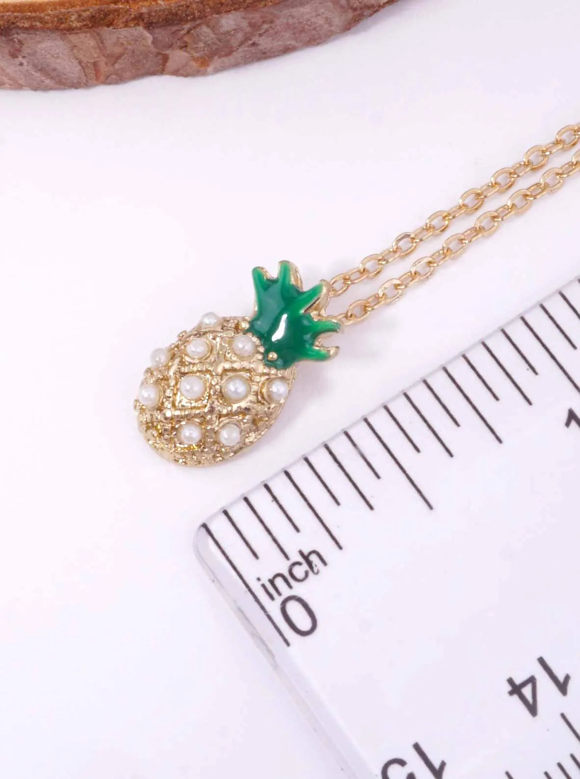 Crystal Pave Pineapple Pendant Necklace