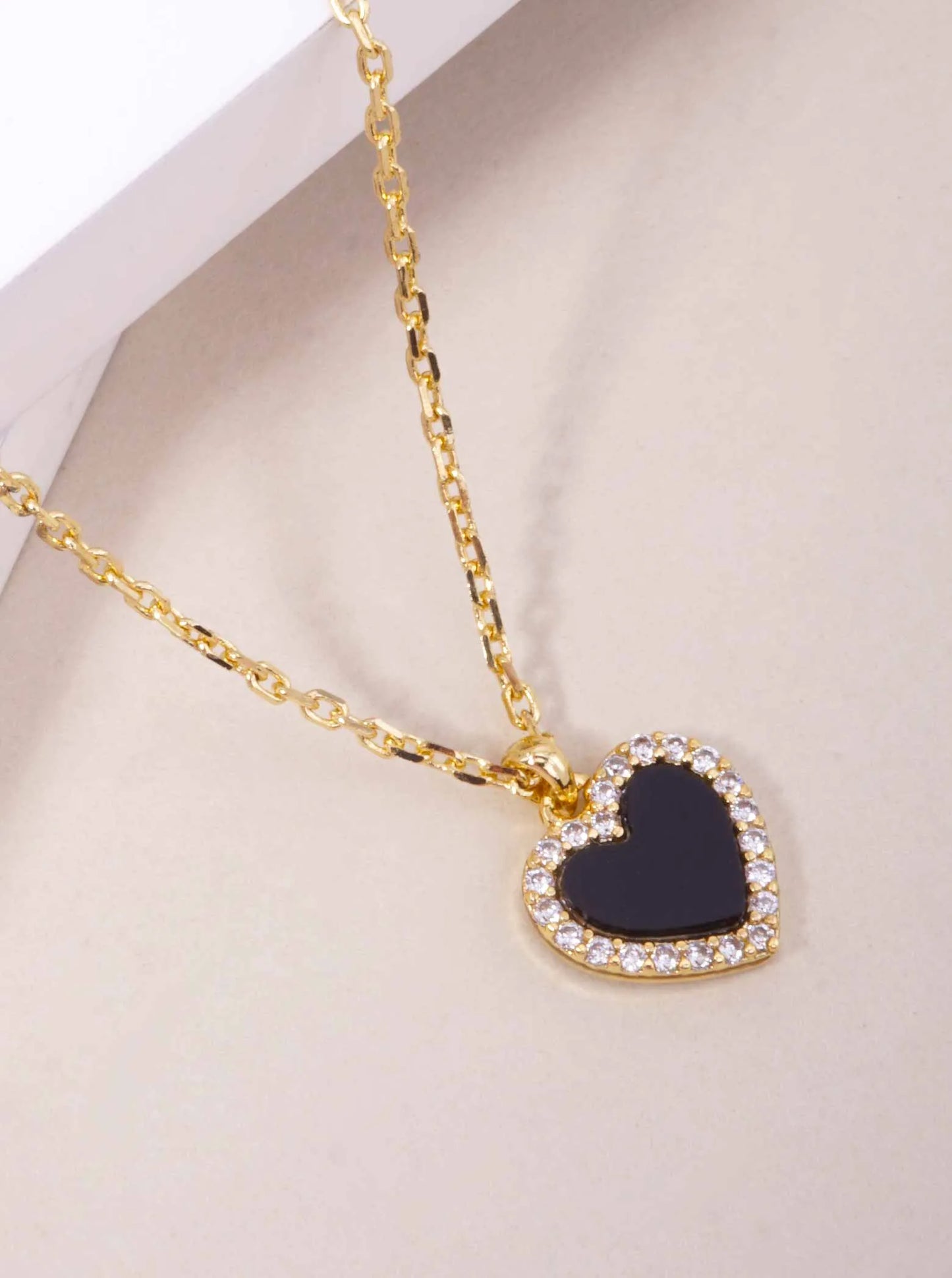 Heart Pave Pendant 18K-Gold-Dipped Necklace