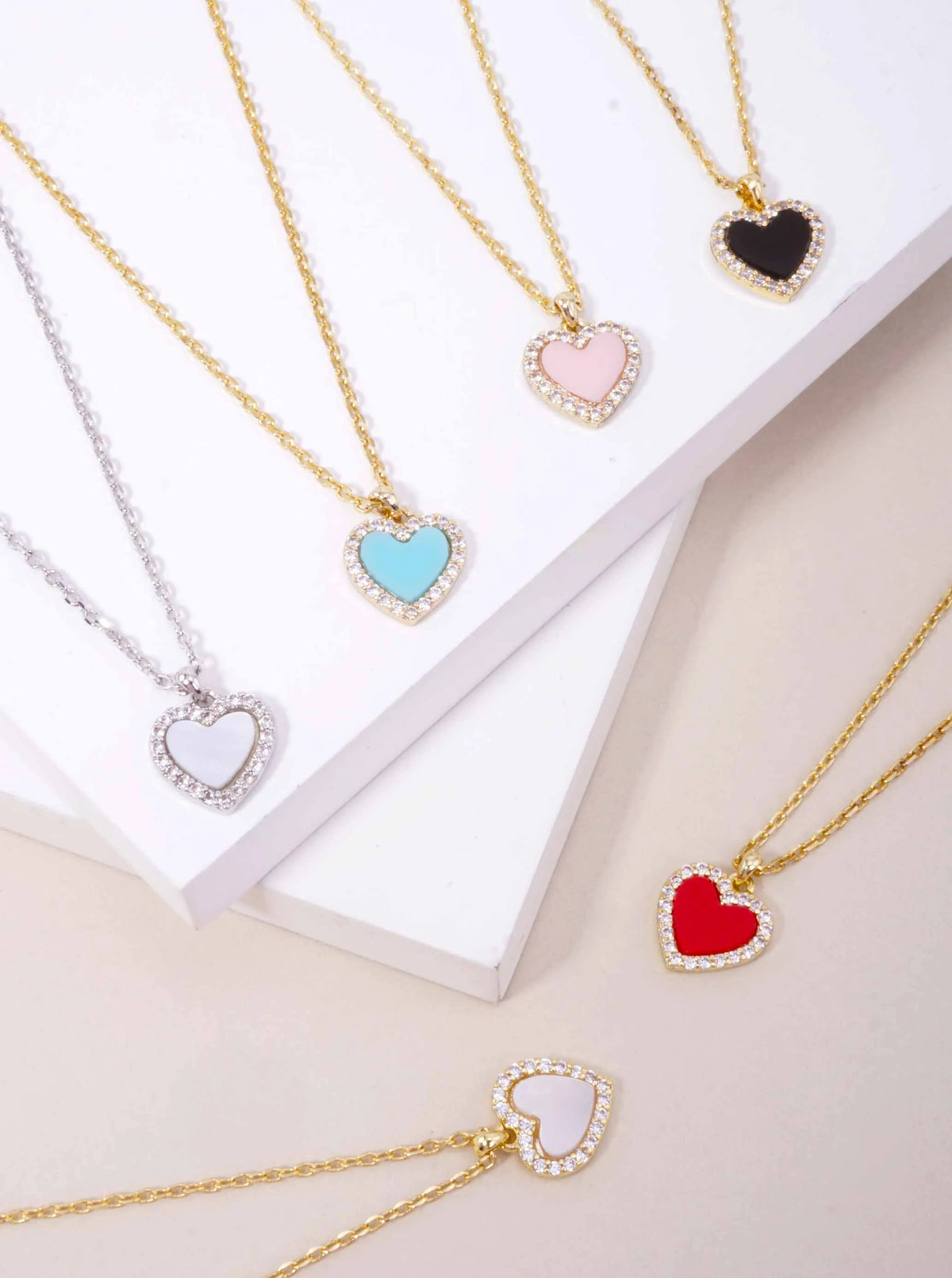 Heart Pave Pendant 18K-Gold-Dipped Necklace