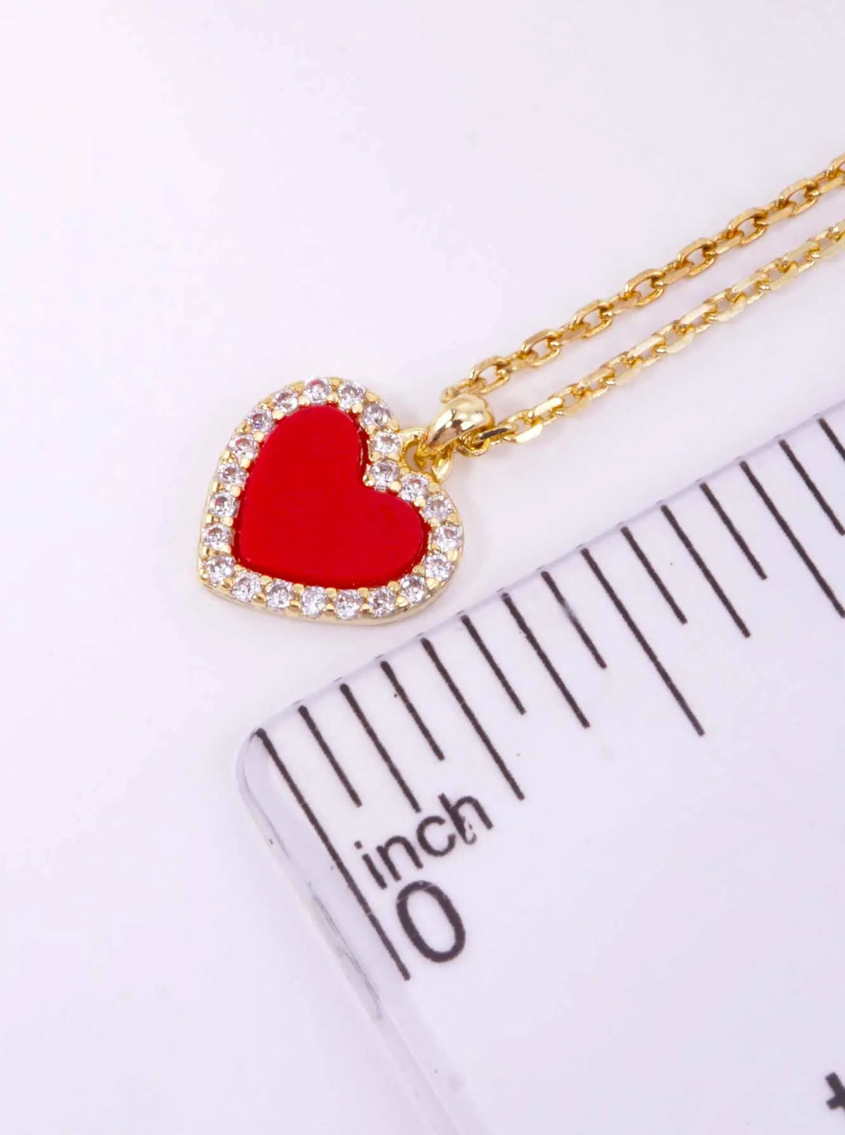 Heart Pave Pendant 18K-Gold-Dipped Necklace