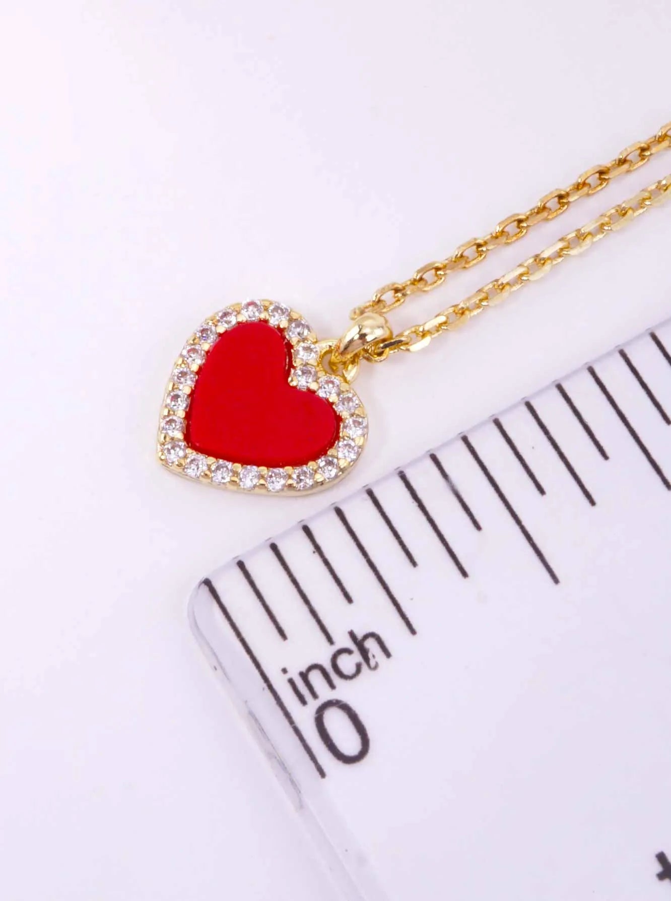 Heart Pave Pendant 18K-Gold-Dipped Necklace