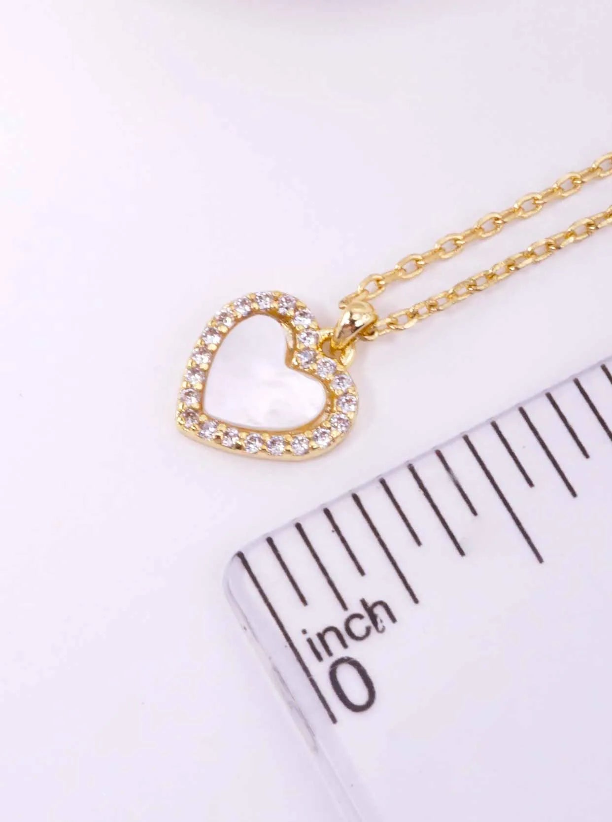 Heart Pave Pendant 18K-Gold-Dipped Necklace