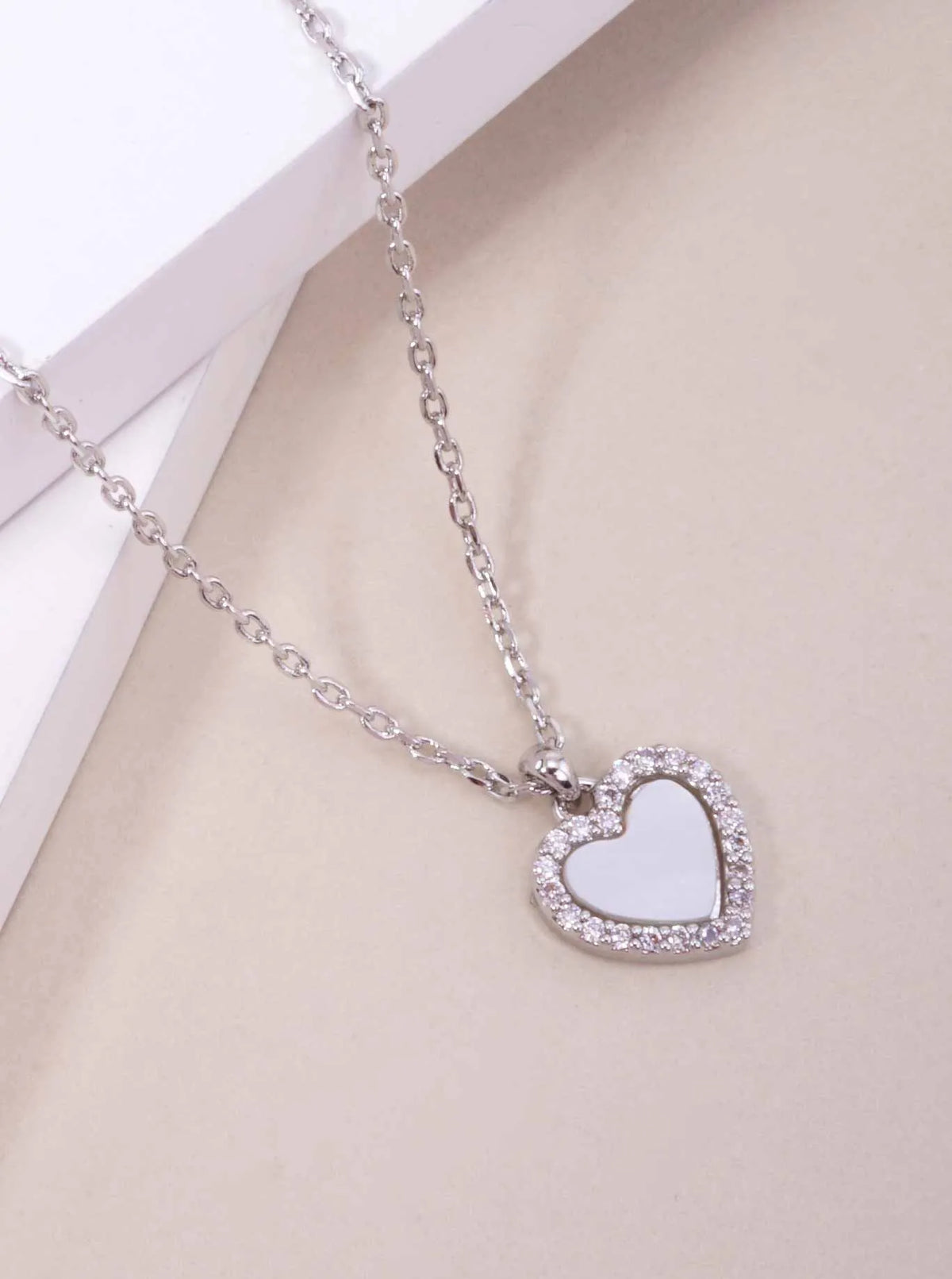 Heart Pave Pendant 18K-Gold-Dipped Necklace