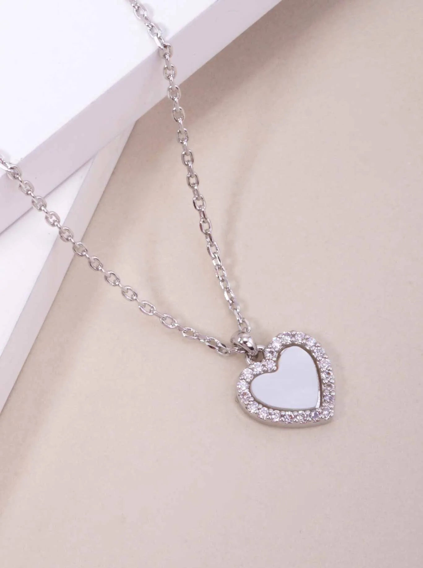 Heart Pave Pendant 18K-Gold-Dipped Necklace