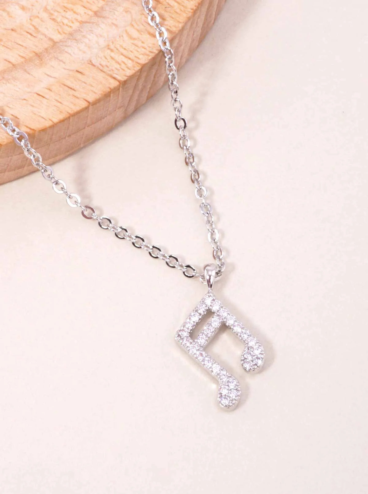 15mm Musical-Note Pendant 18K-Gold-Dipped Necklace