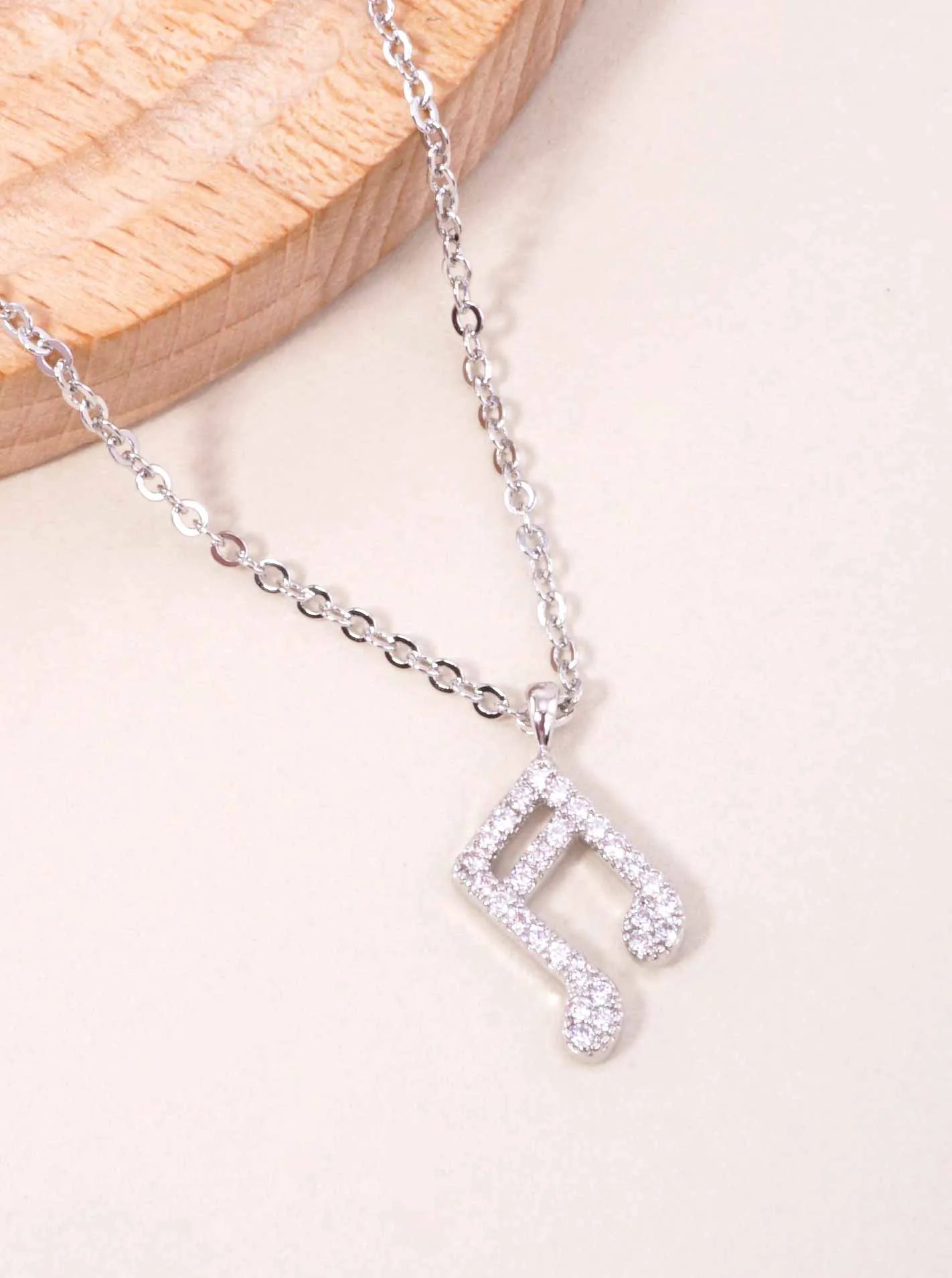 15mm Musical-Note Pendant 18K-Gold-Dipped Necklace