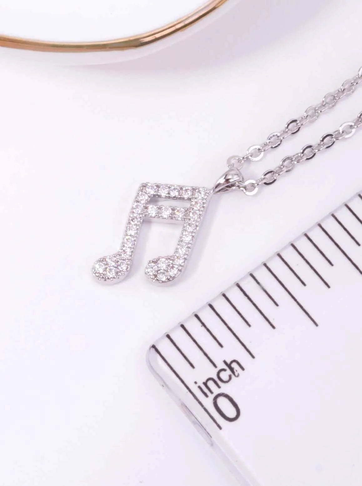15mm Musical-Note Pendant 18K-Gold-Dipped Necklace