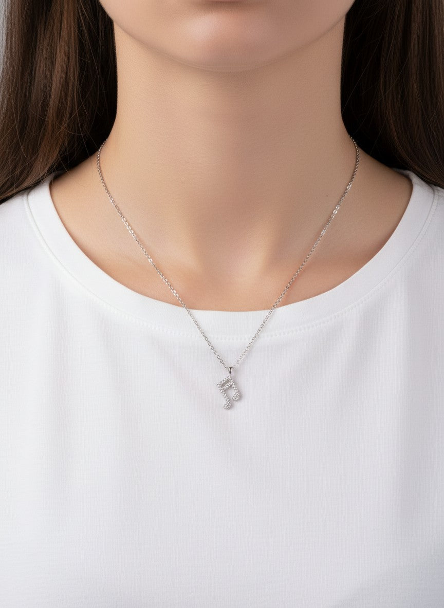 15mm Musical-Note Pendant 18K-Gold-Dipped Necklace