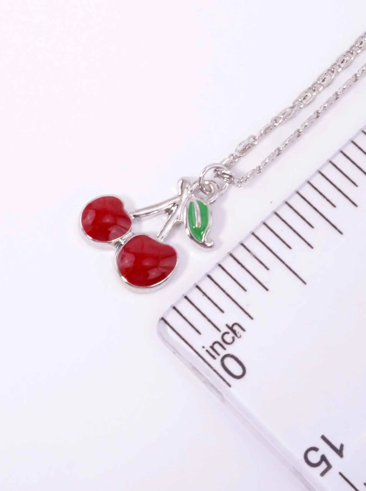 Enamel Cherry Pendant 18K-Gold-Dipped Necklace