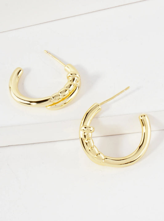 Nail-Inspired 20mm 14K-Gold-Dipped Open Hoop Earrings