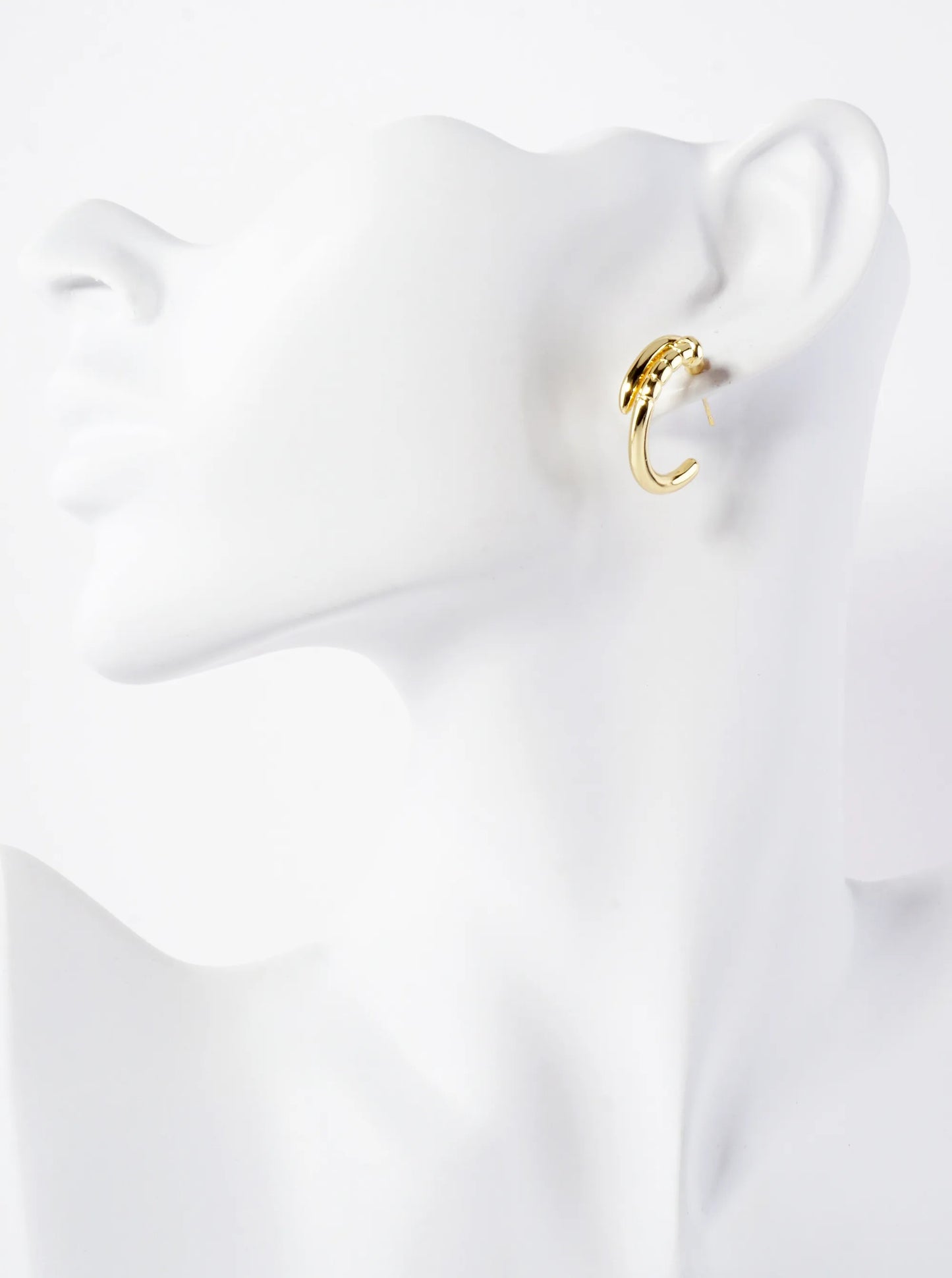 Nail-Inspired 20mm 14K-Gold-Dipped Open Hoop Earrings