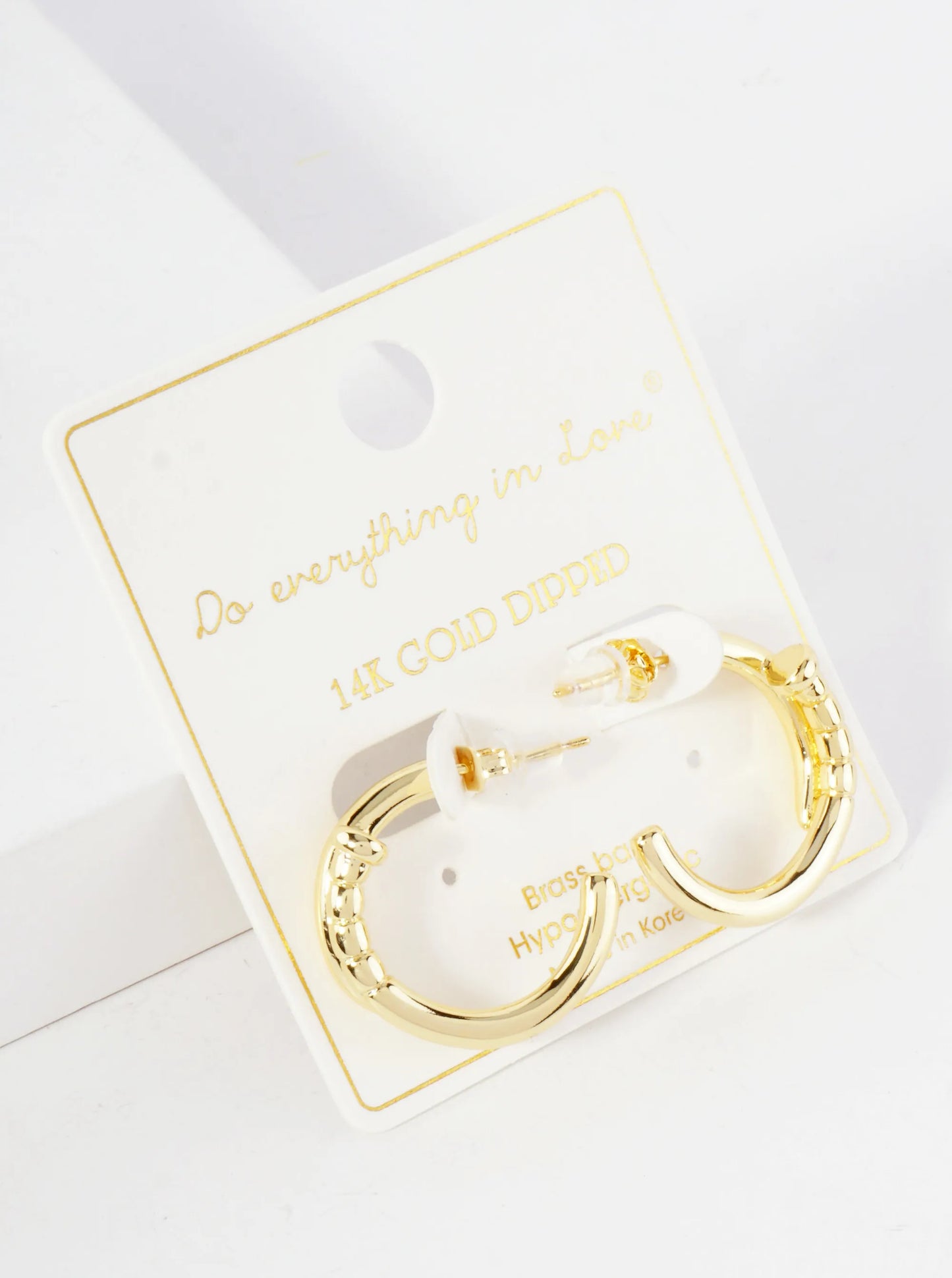 Nail-Inspired 20mm 14K-Gold-Dipped Open Hoop Earrings