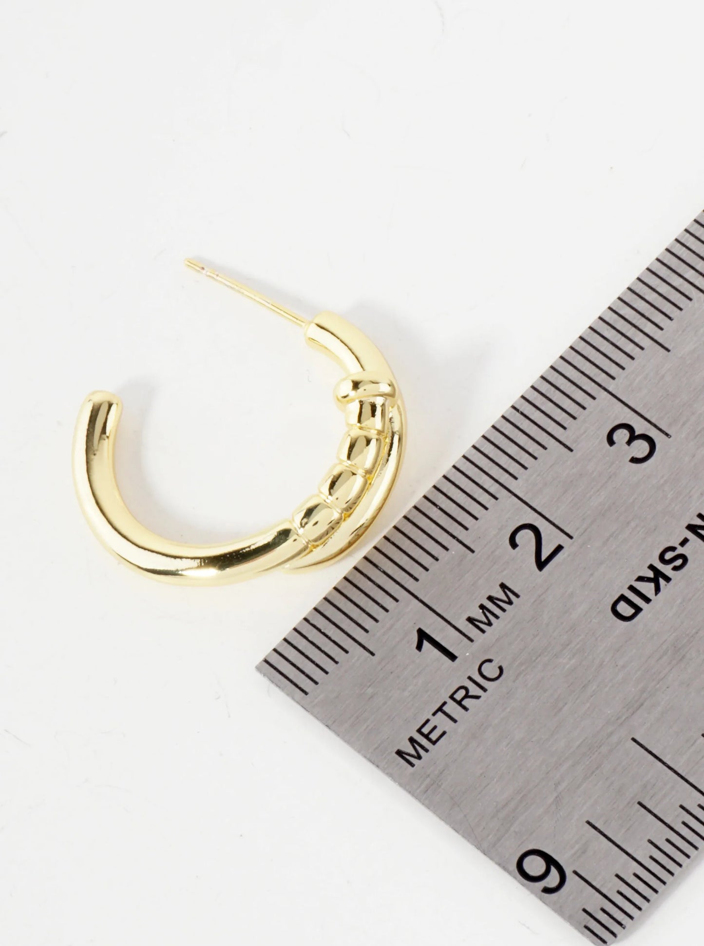 Nail-Inspired 20mm 14K-Gold-Dipped Open Hoop Earrings