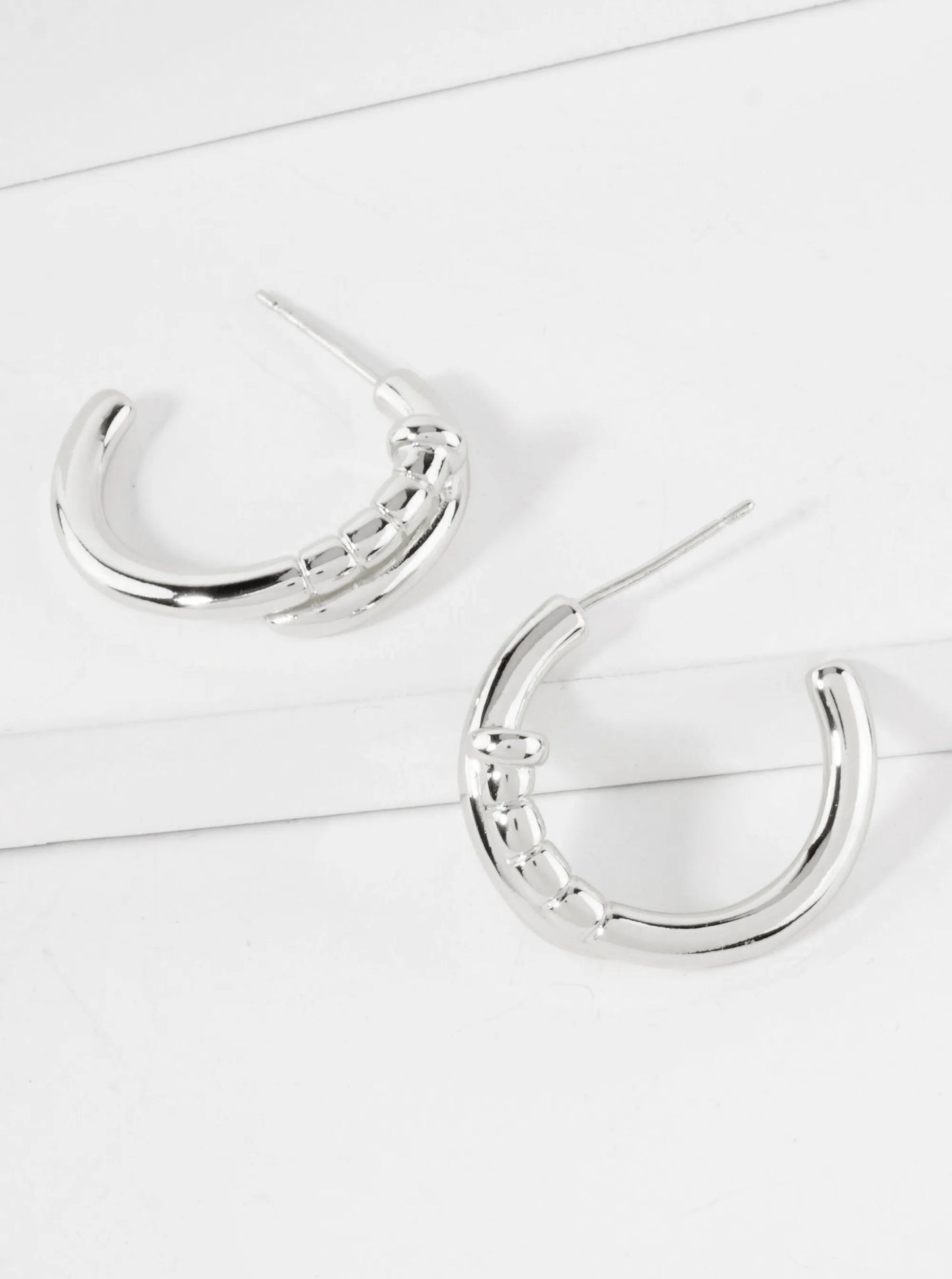 Nail-Inspired 20mm 14K-Gold-Dipped Open Hoop Earrings