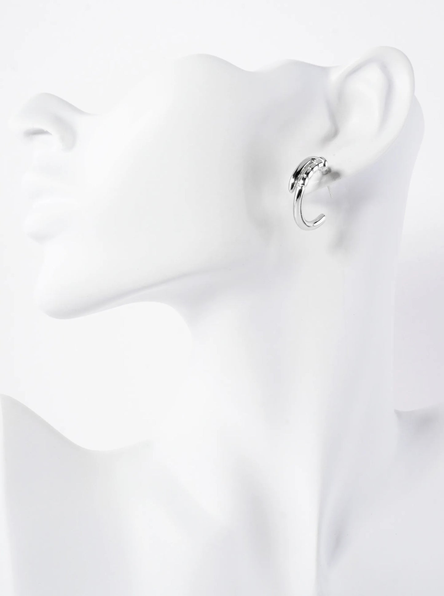 Nail-Inspired 20mm 14K-Gold-Dipped Open Hoop Earrings