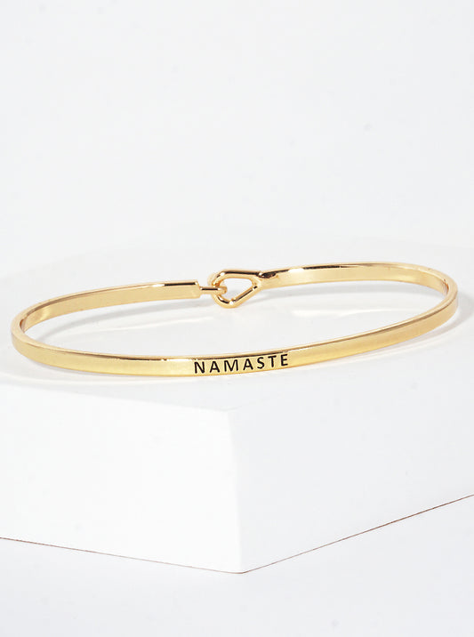 Namaste Engraved Inspirational Bangle Bracelet