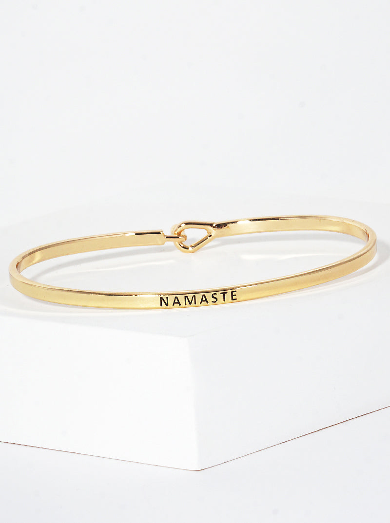 Namaste Engraved Inspirational Bangle Bracelet
