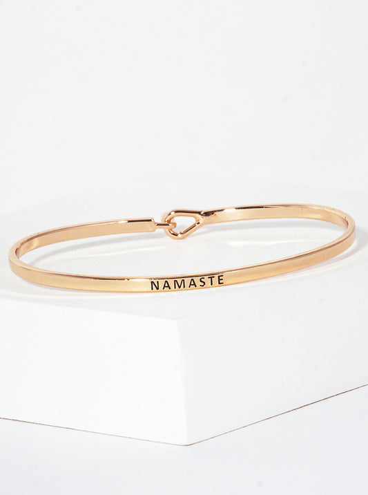 Namaste Engraved Inspirational Bangle Bracelet