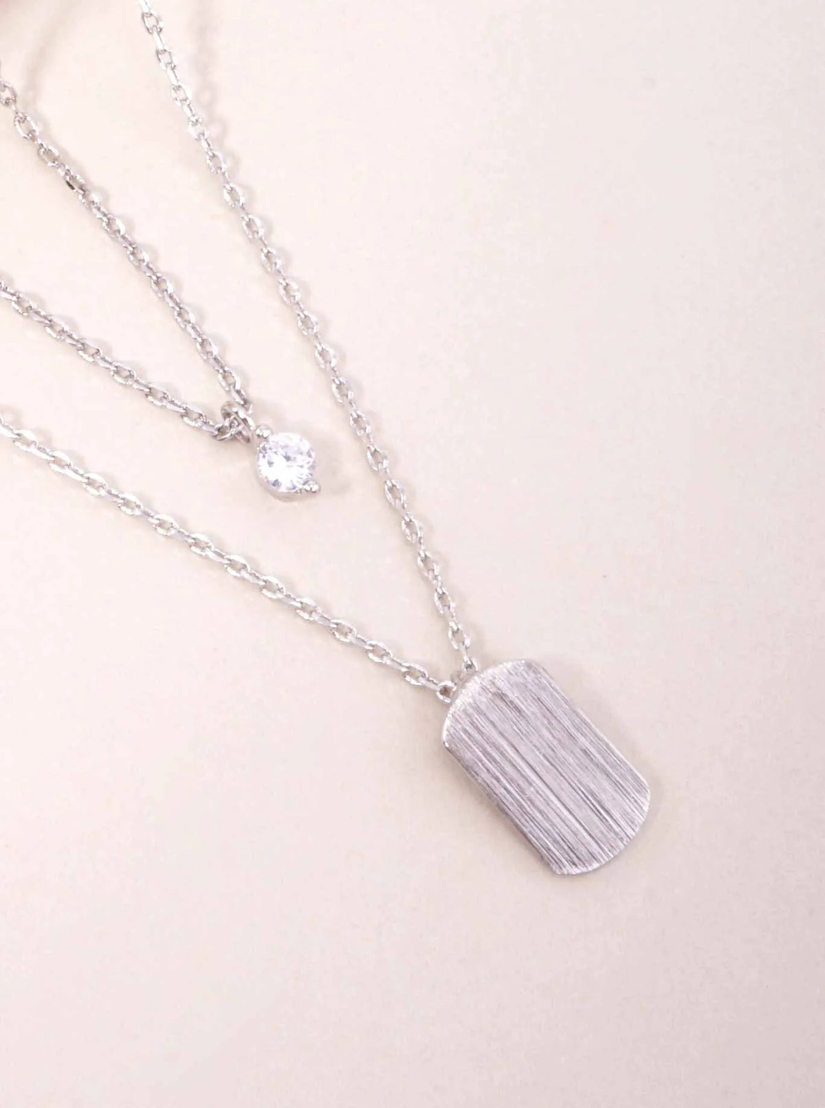 Name-Tag Pendant 18K-Gold-Dipped Layered Necklace