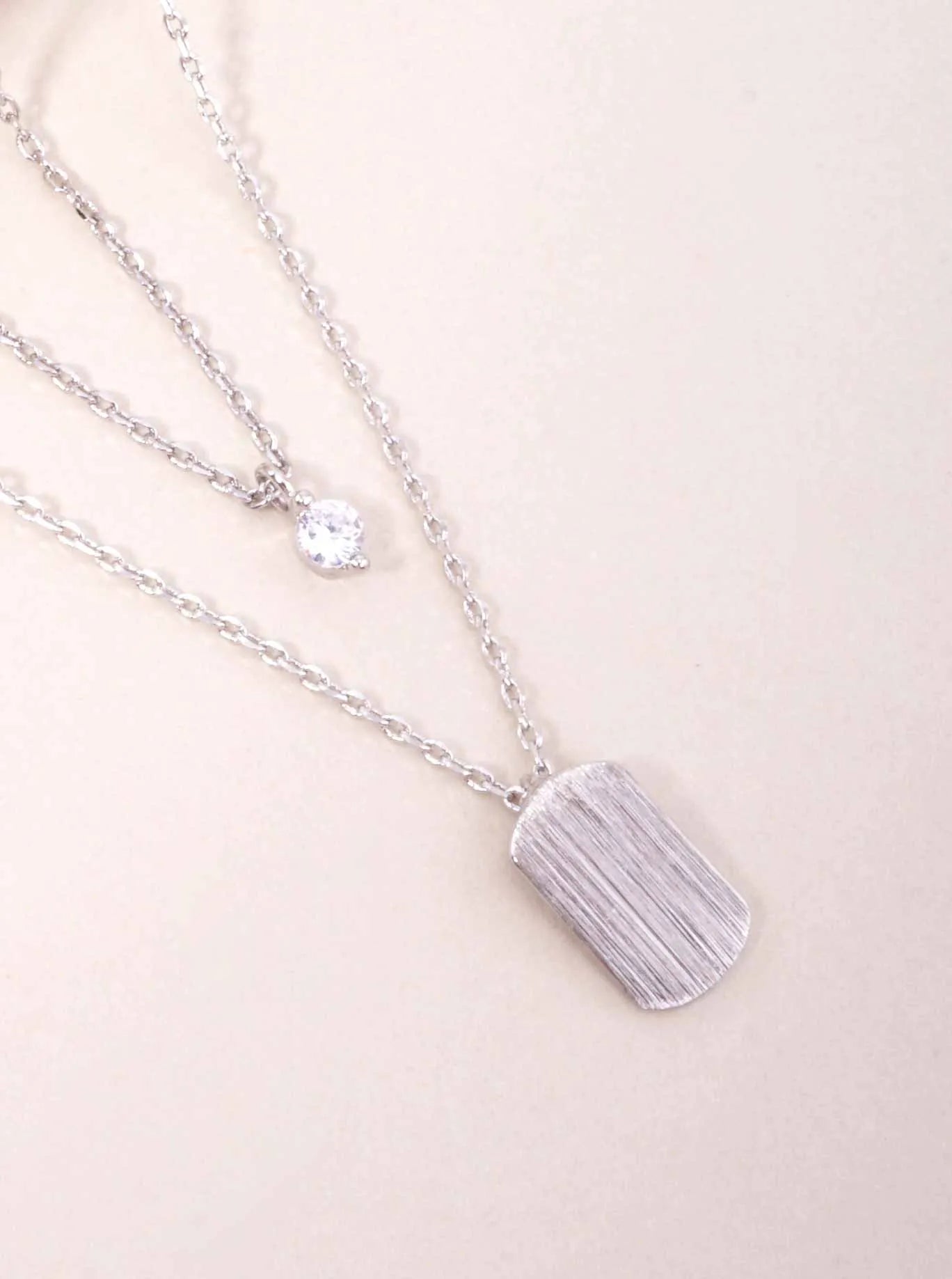 Name-Tag Pendant 18K-Gold-Dipped Layered Necklace