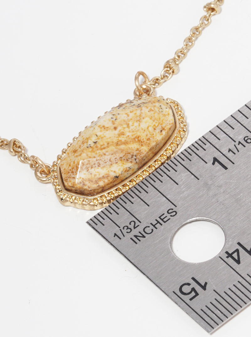 Natural Stone Geometric Shape Necklace