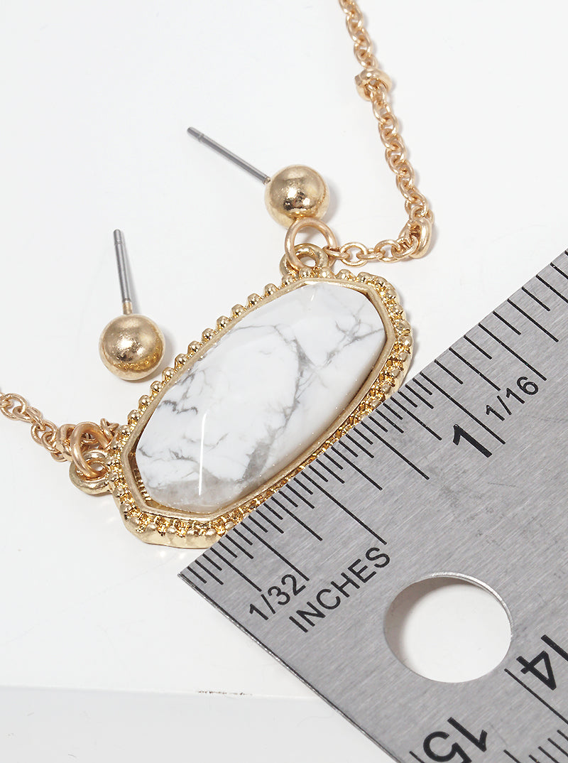 Natural Stone Geometric Shape Necklace