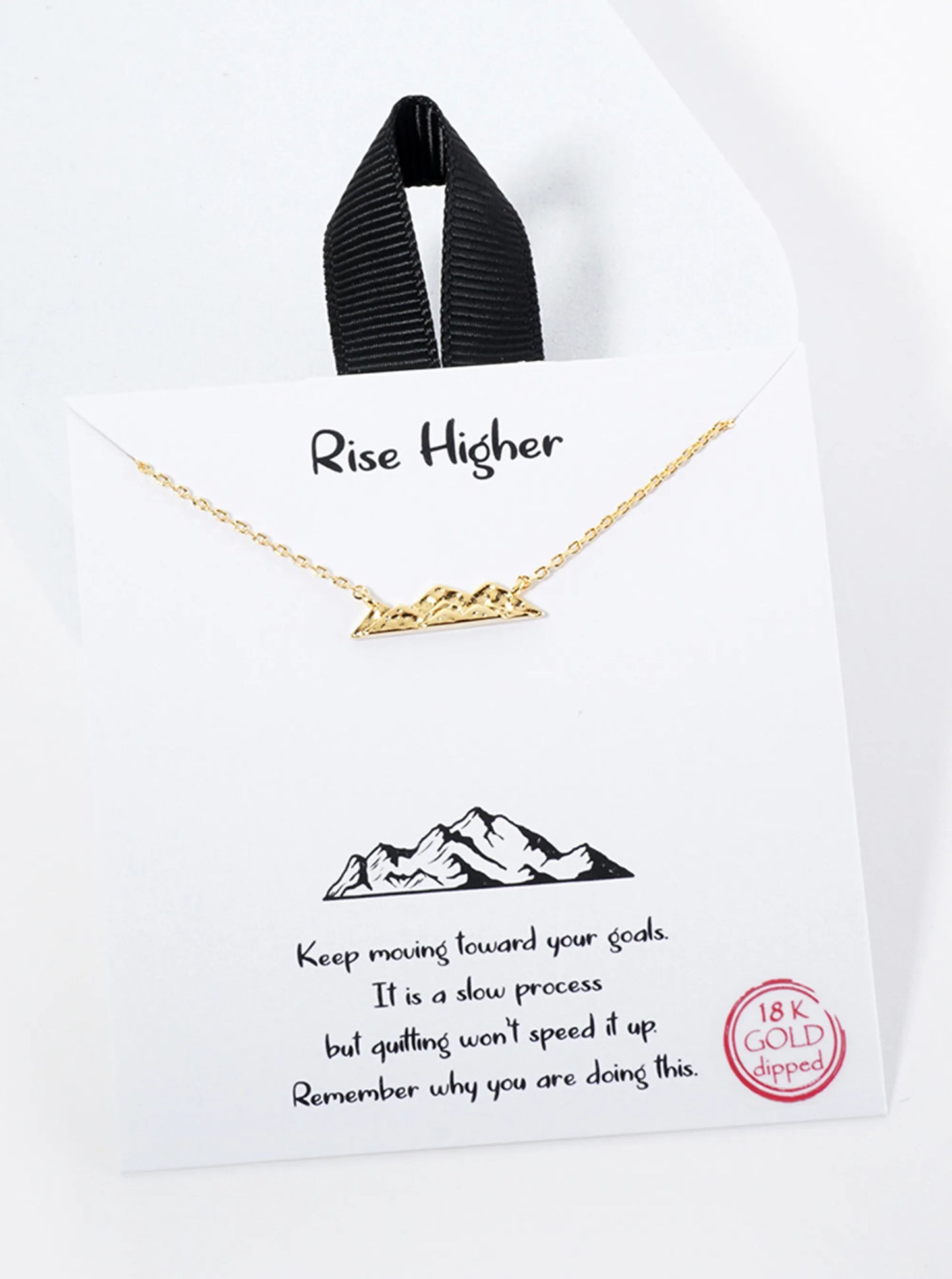 Nature-Theme Hammered-Texture 18K-Gold-Dipped Brass Mountain Pendant Necklace