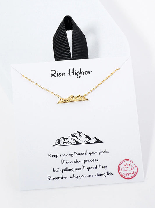Nature-Theme Hammered-Texture 18K-Gold-Dipped Brass Mountain Pendant Necklace