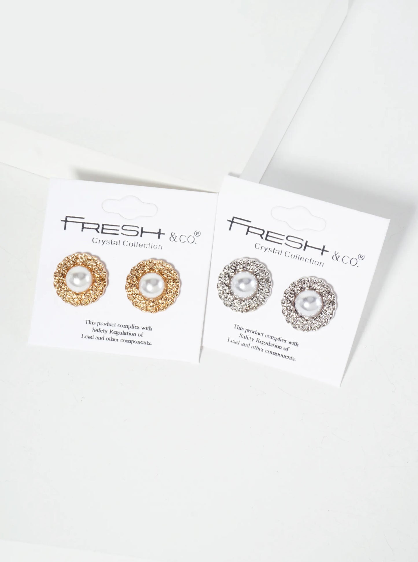Nature-Theme Leaf-Texture Pearl Button Stud Earrings