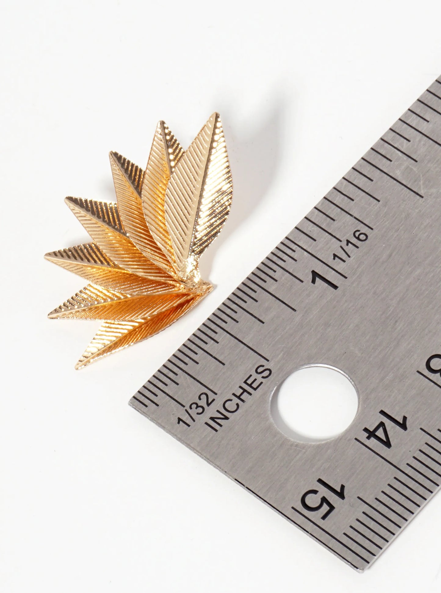 Nature-Theme Textured Metal Symmetrical Wing Post Earrings
