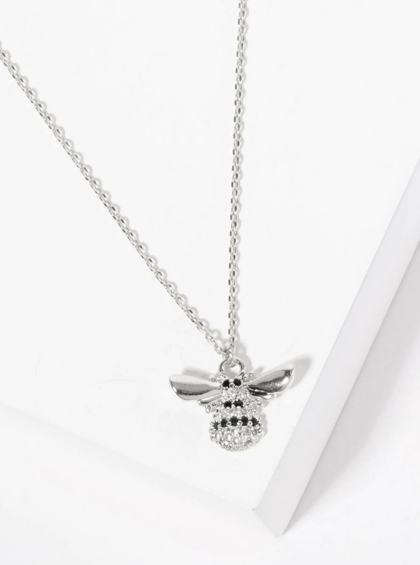 Nature-theme 18K-Gold-Dipped Pave Set CZ Bumblebee Pendant Necklace