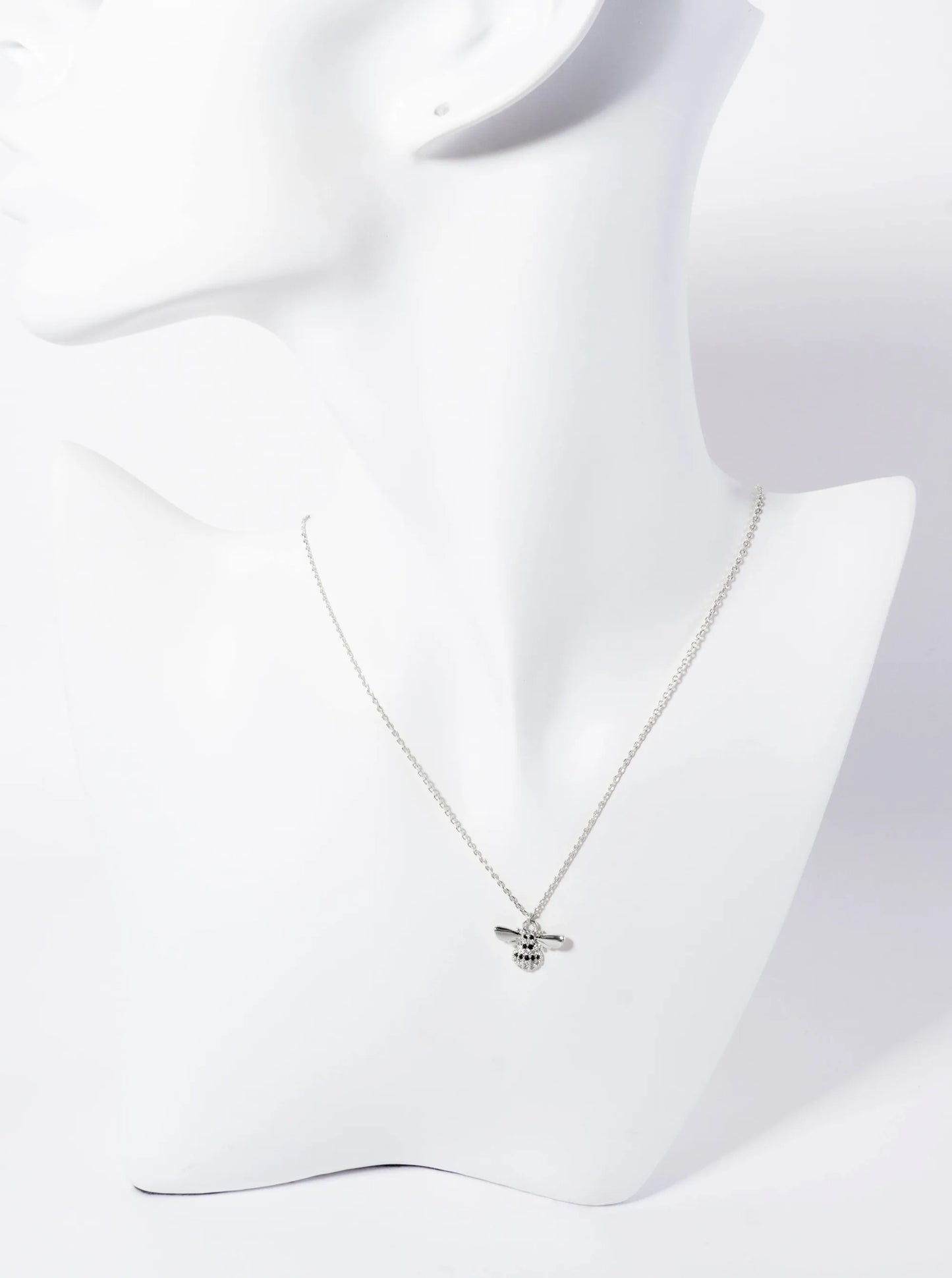 Nature-theme 18K-Gold-Dipped Pave Set CZ Bumblebee Pendant Necklace