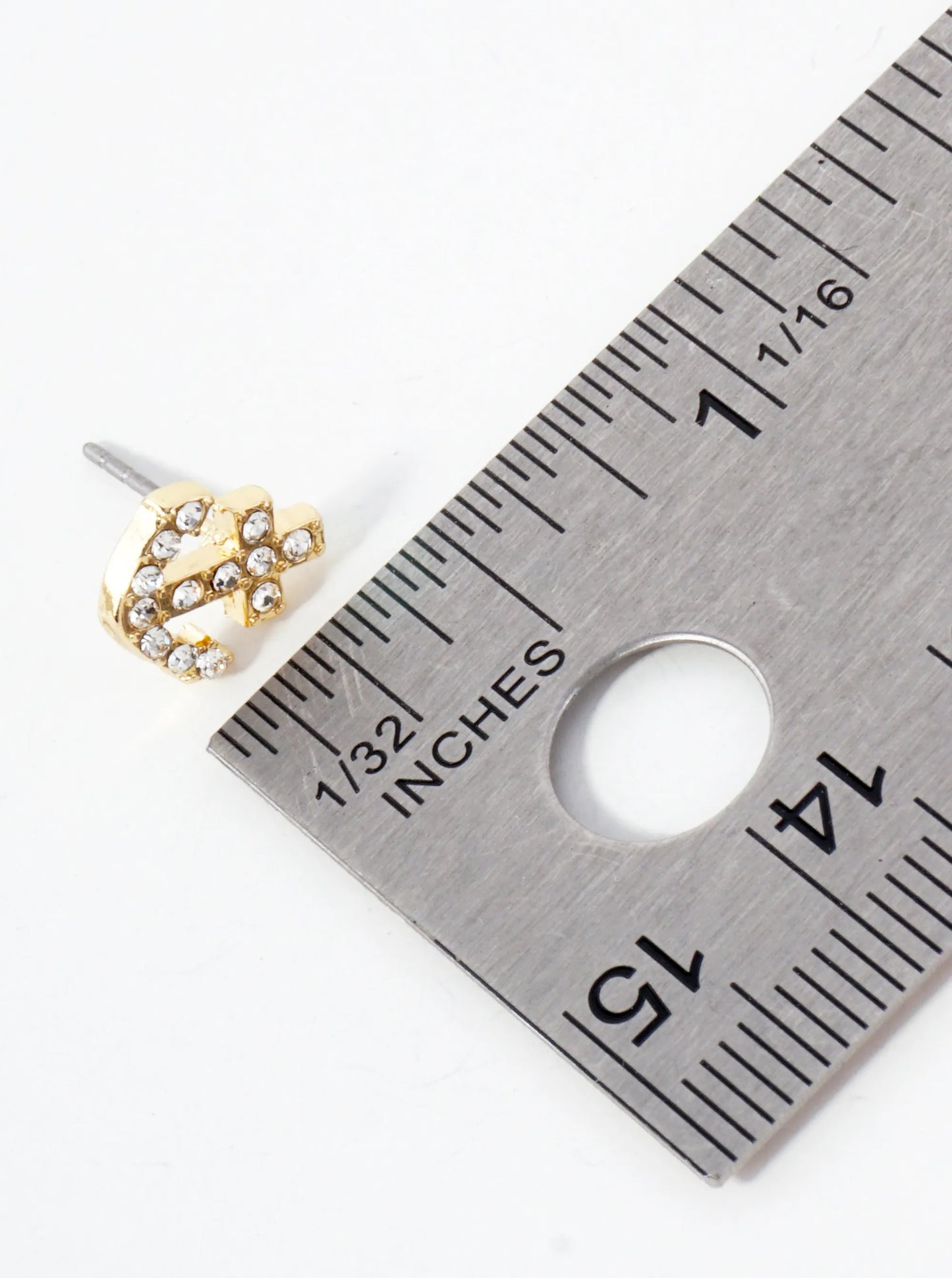 Nautical-Theme Crystal-Pave 10mm Anchor Stud Earrings