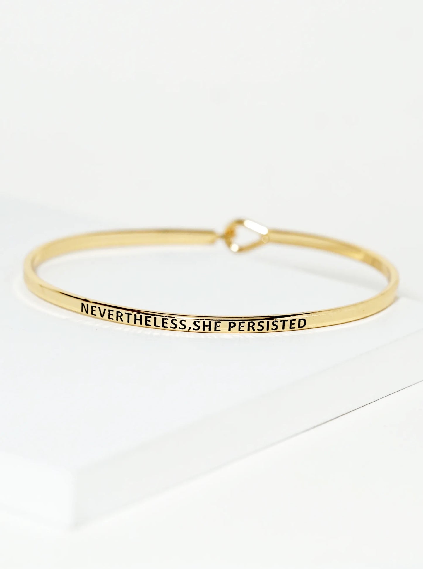 Nevertheless-She-Persisted Engraved Inspirational Bangle Bracelet