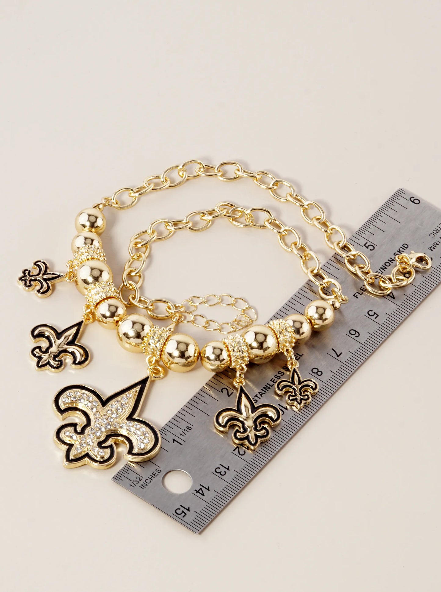 New Orleans Saints Fleur De Lis Rhinestone Necklace