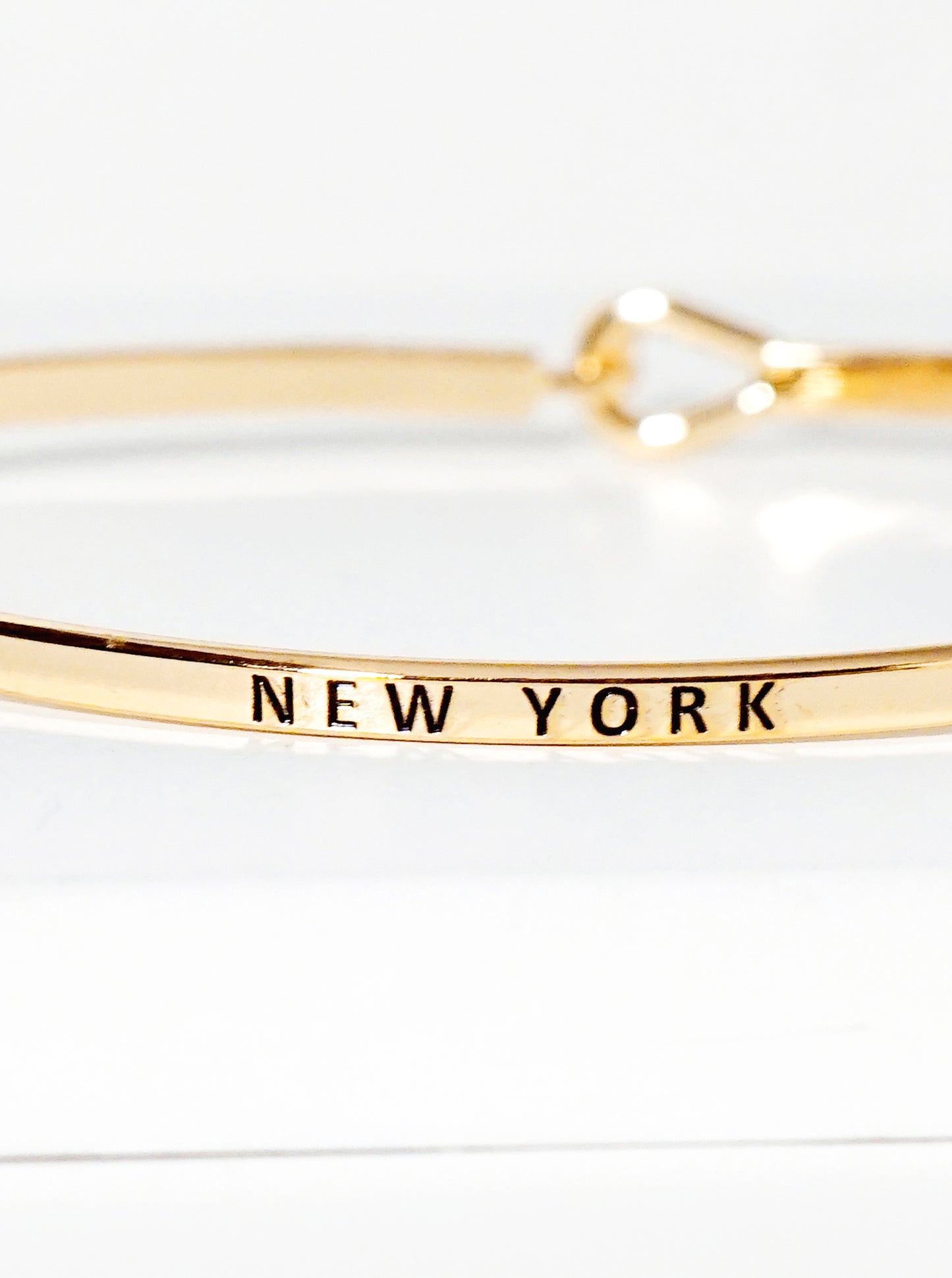 New York Engraved Inspirational Bangle Bracelet