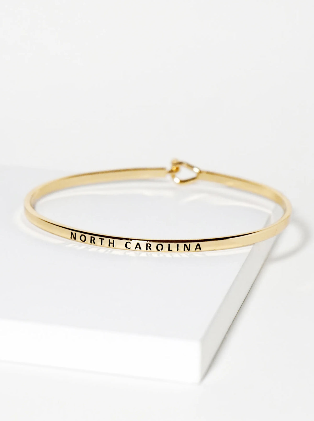 North Carolina Engraved Inspirational Bangle Bracelet