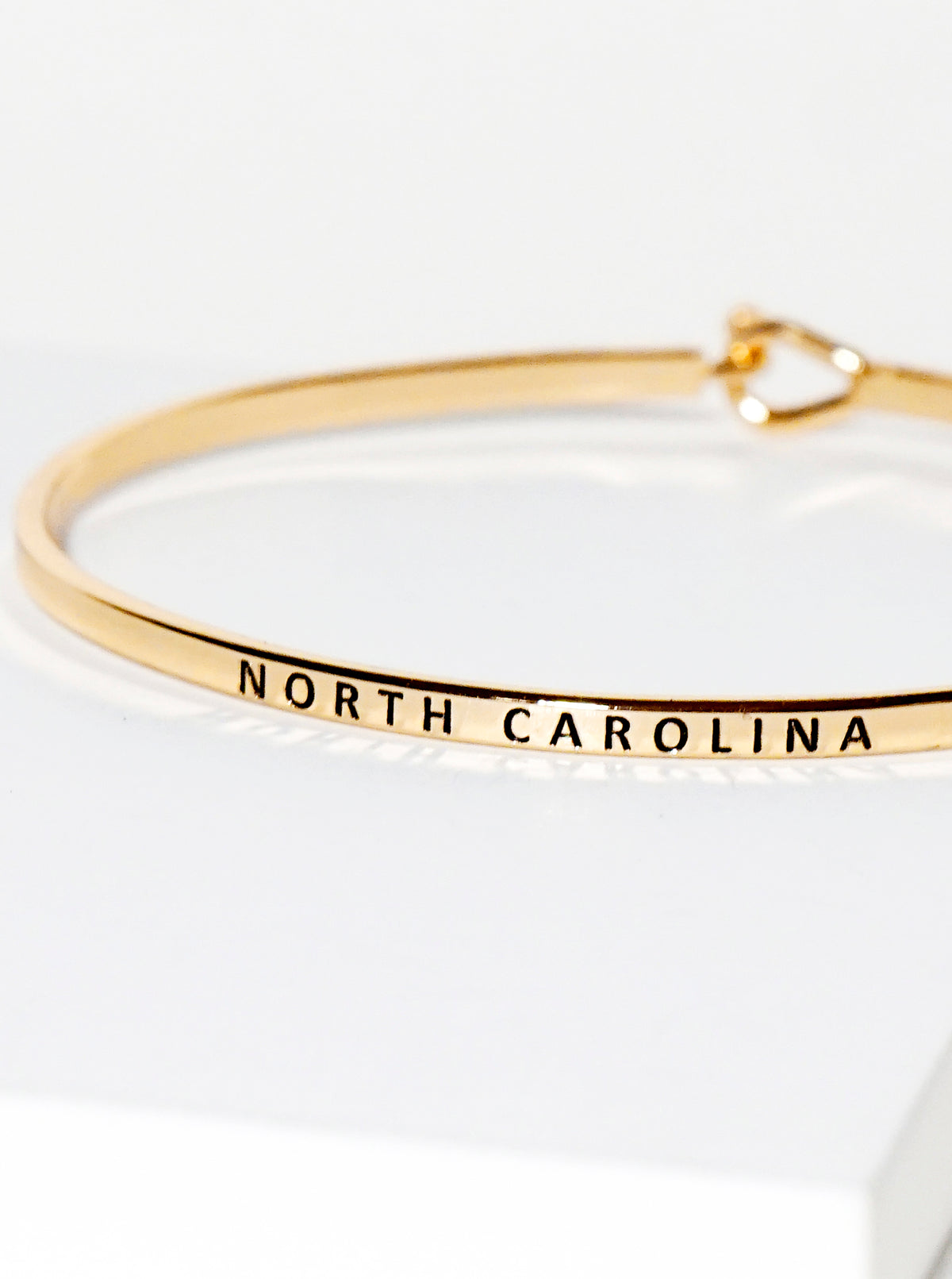 North Carolina Engraved Inspirational Bangle Bracelet