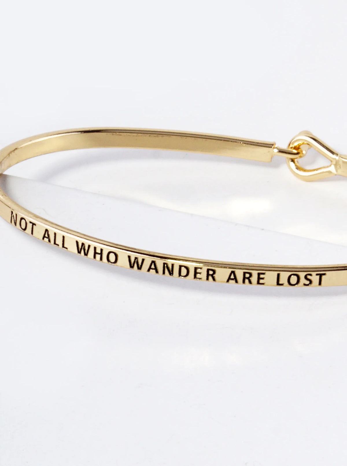 Not All Who Wander Are Lost Engraved Inspirational Bangle Bracelet