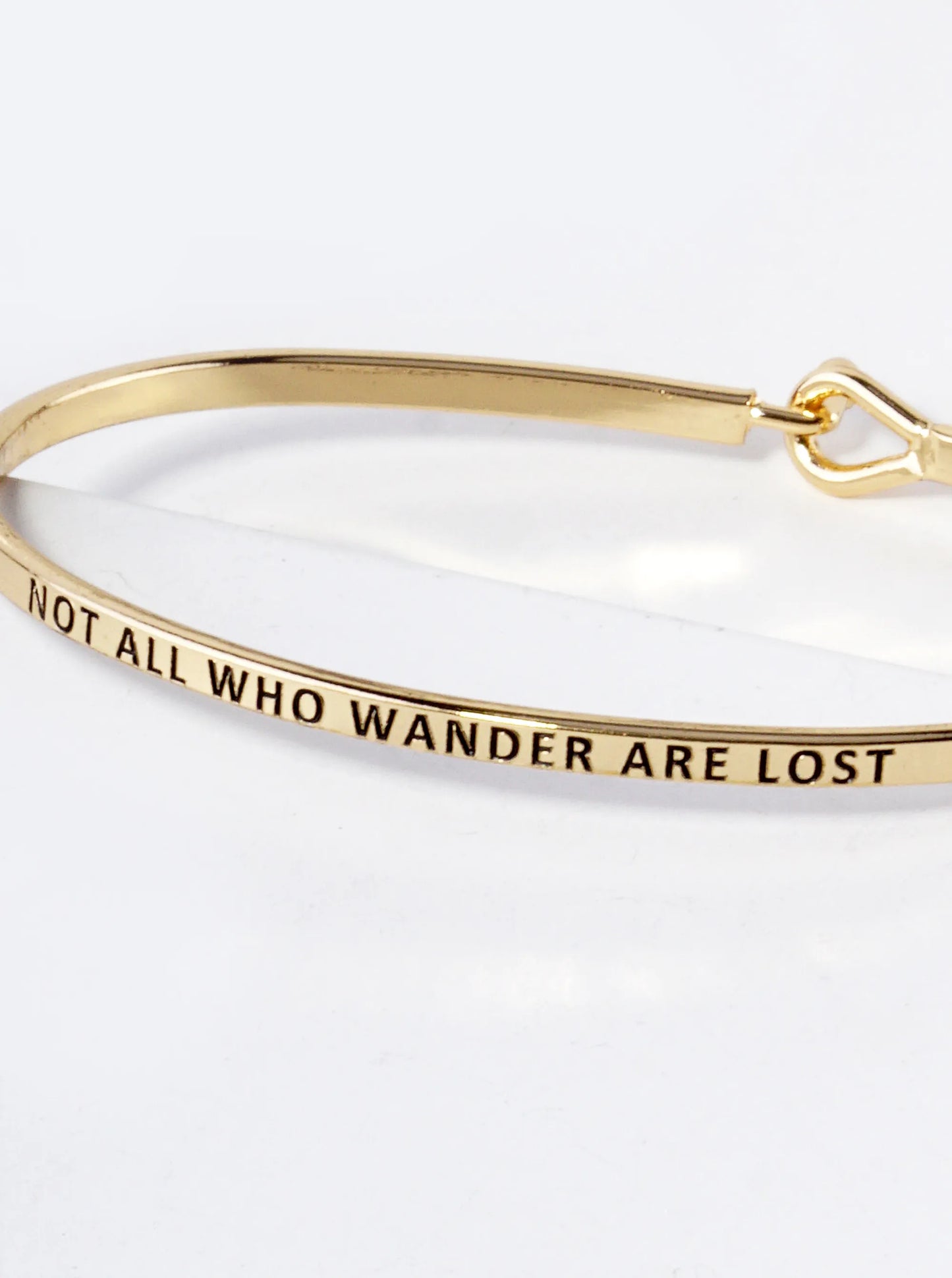 Not All Who Wander Are Lost Engraved Inspirational Bangle Bracelet