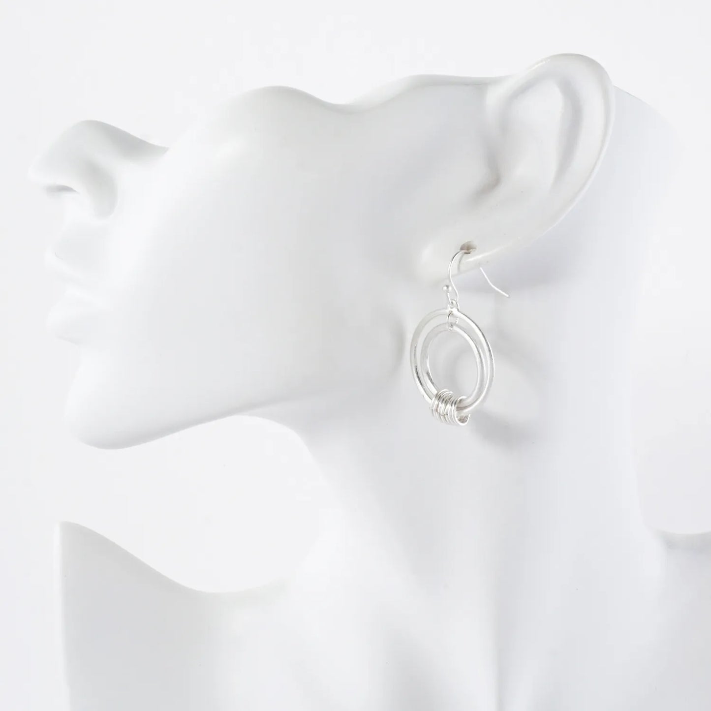 O-Ring Linked Double Circle Drop Earrings