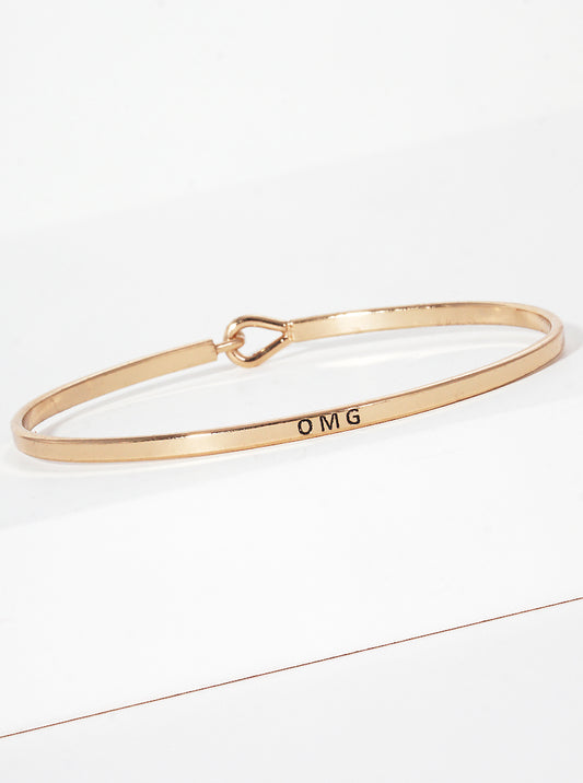 OMG Engraved Inspirational Bangle Bracelet